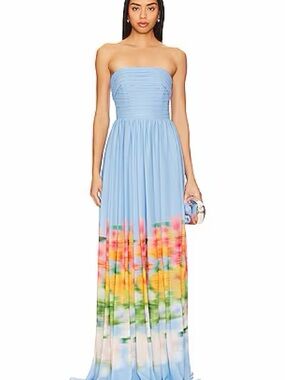Sau Lee Camille Gown in Blue Multi